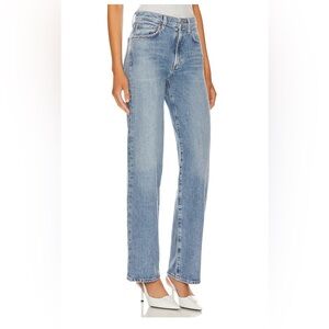 AGOLDE Harper Mid Rise Relaxed Straight Jeans in Flash